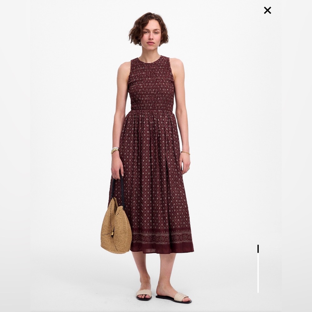Madewell NWT The Melody Smocked Midi Dress in Daisy Print